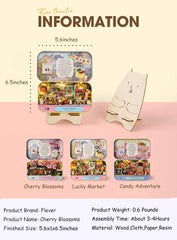 Dollhouse Miniature with Furniture Kit  Handmade DIY House Model for Teens mature-themed Gift (Lucky Market)